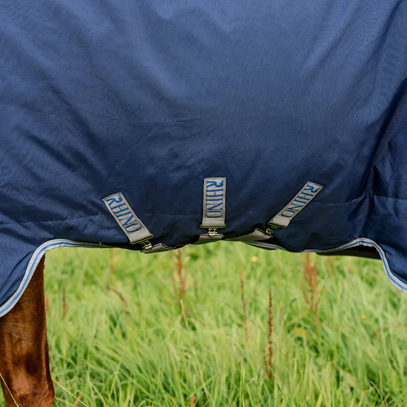 Rhino Plus Vari-Layer 450g Turnout Rug - Navy/Titanium Grey-2