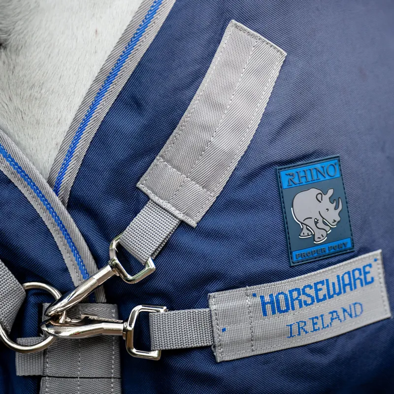 Rhino Pony Plus Vari-Layer 250g Turnout Rug - Navy/Titanium/Blue-5