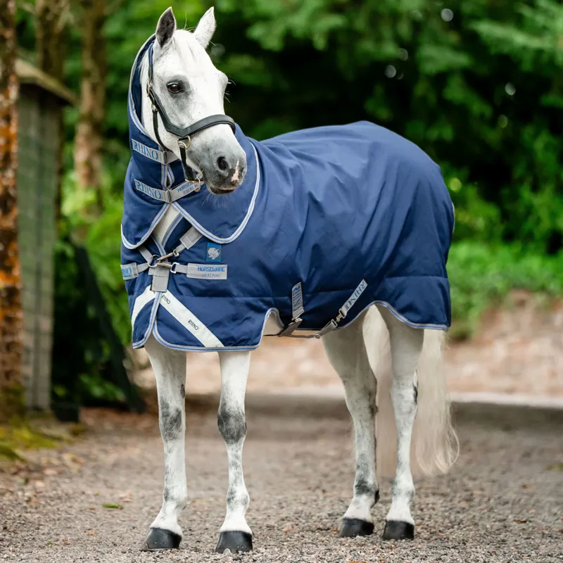 Rhino Pony Plus Vari-Layer 250g Turnout Rug - Navy/Titanium/Blue-3