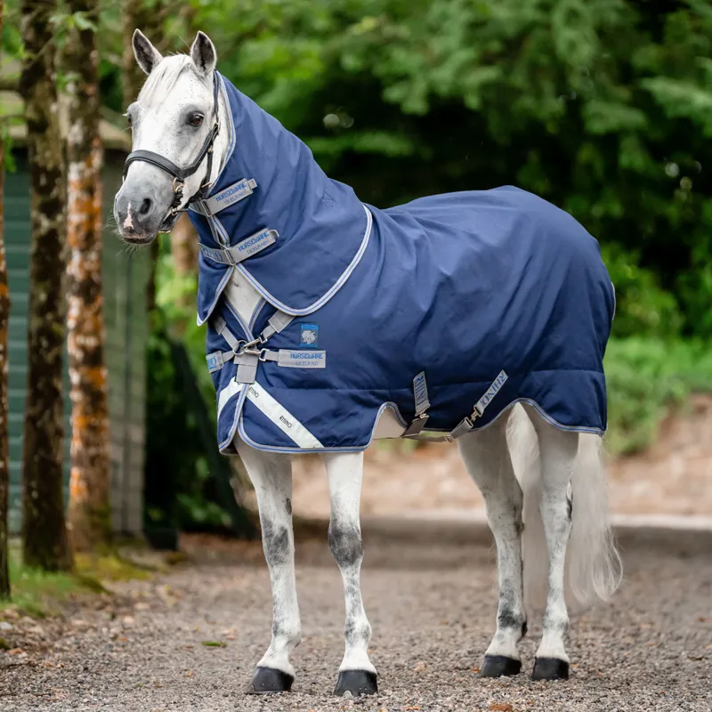 Rhino Pony Plus Vari-Layer 250g Turnout Rug - Navy/Titanium/Blue