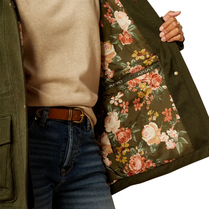 Ariat Rhodium H2O Ladies Insulated Parka Jacket - Rosin-5