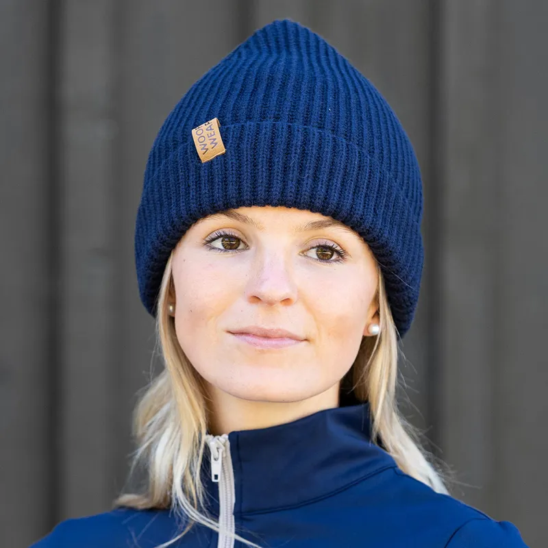 Woof Wear Ribbed Beanie - Navy-1