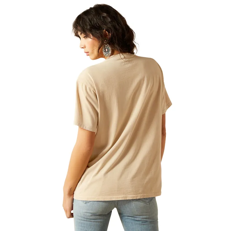Ariat Ride On Womens Tee - Oyster Grey Mineral Wash-2