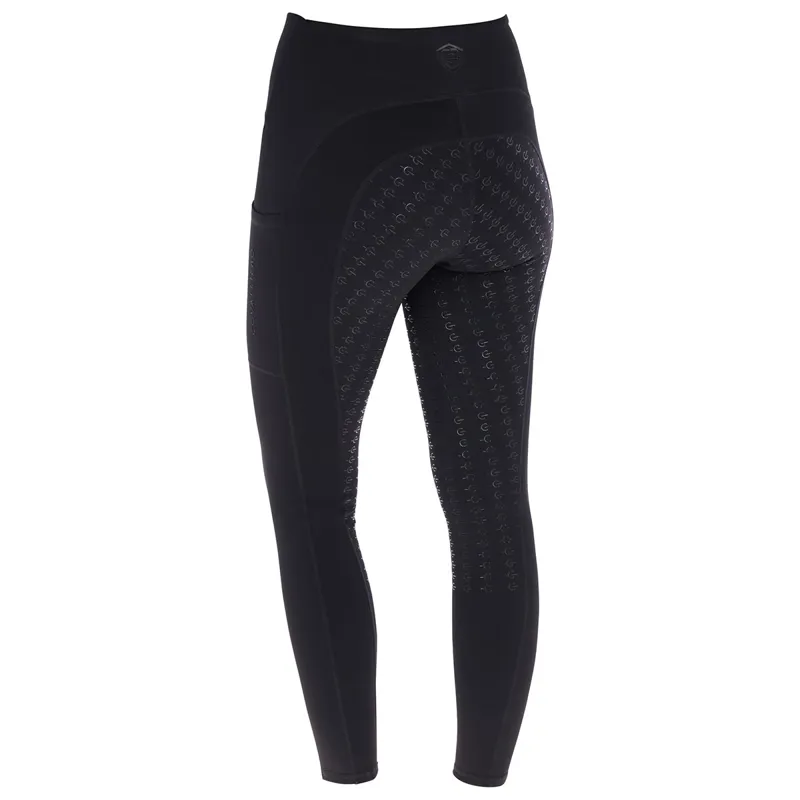 Covalliero Full Grip Womens Winter Riding Tights - Black-3