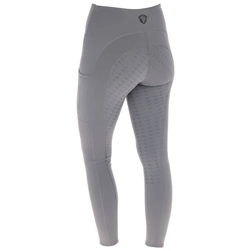 Covalliero Full Grip Womens Winter Riding Tights - Steel Grey-2