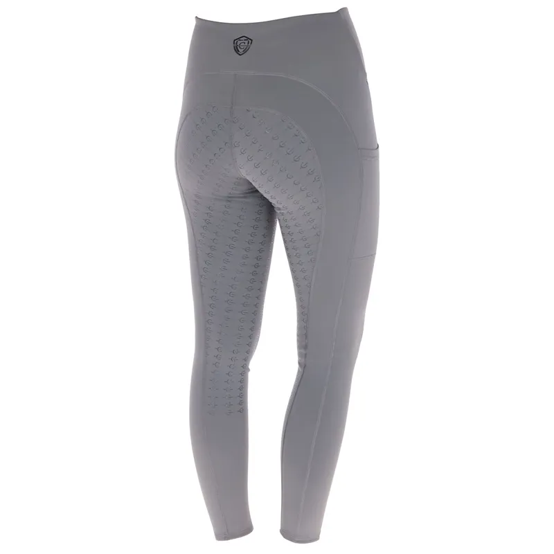 Covalliero Full Grip Womens Winter Riding Tights - Steel Grey-3