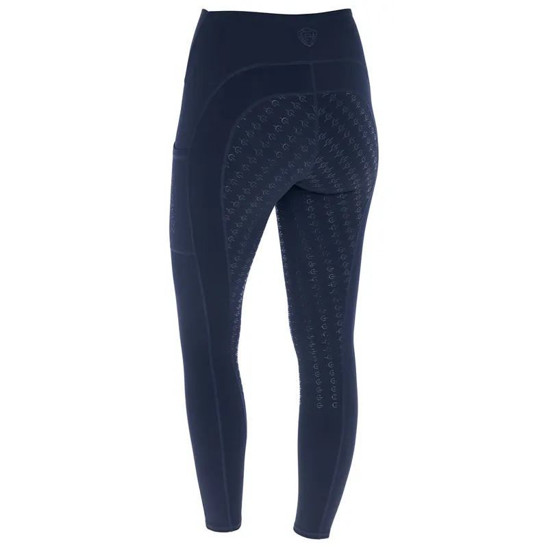 Covalliero Full Grip Womens Winter Riding Tights - Dark Navy-3