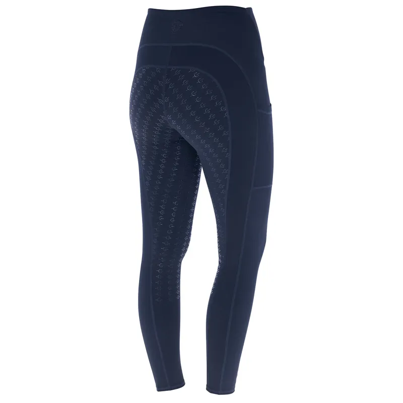Covalliero Full Grip Womens Winter Riding Tights - Dark Navy-2