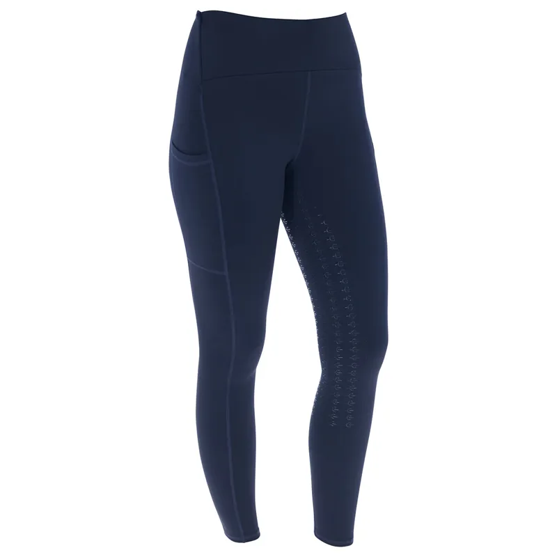 Covalliero Full Grip Womens Winter Riding Tights - Dark Navy-1
