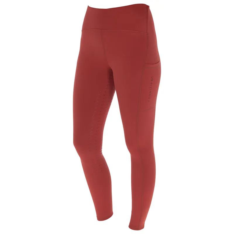 Covalliero Full Grip Womens Riding Tights - Rust