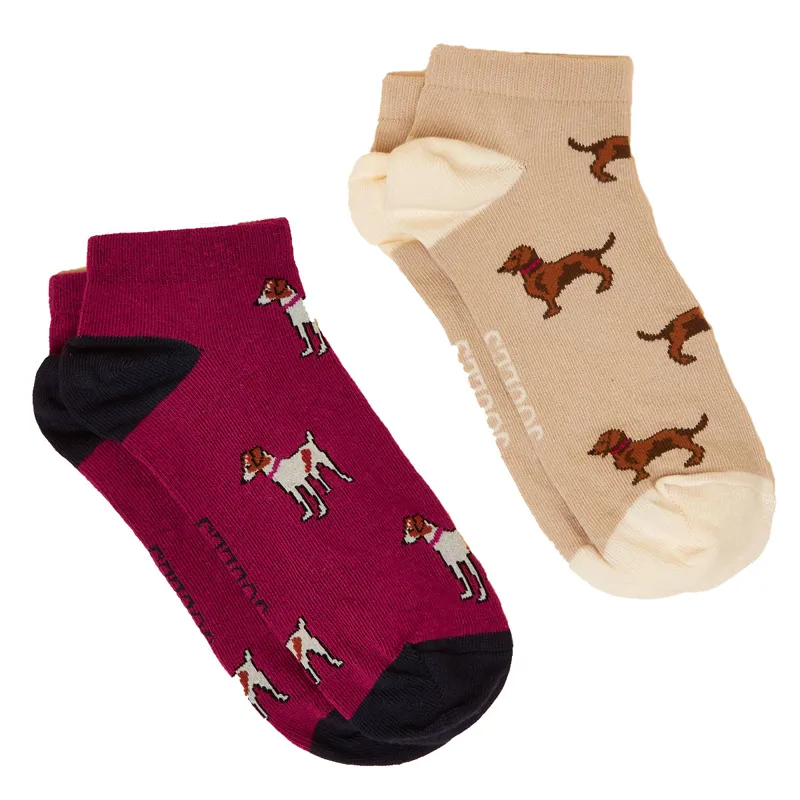 Joules Rilla Womens Trainer Socks 2 Pack - Dog