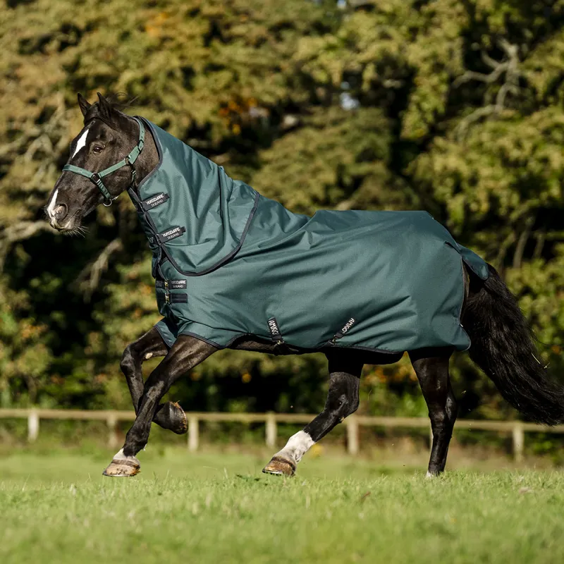 Amigo Ripstop 900D Plus 0g Turnout Rug - Dynasty Green/Navy/Silver-9