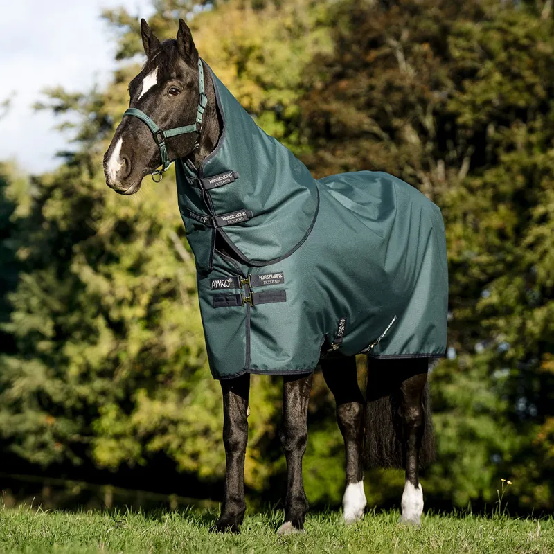 Amigo Ripstop 900D Plus 0g Turnout Rug - Dynasty Green/Navy/Silver-1