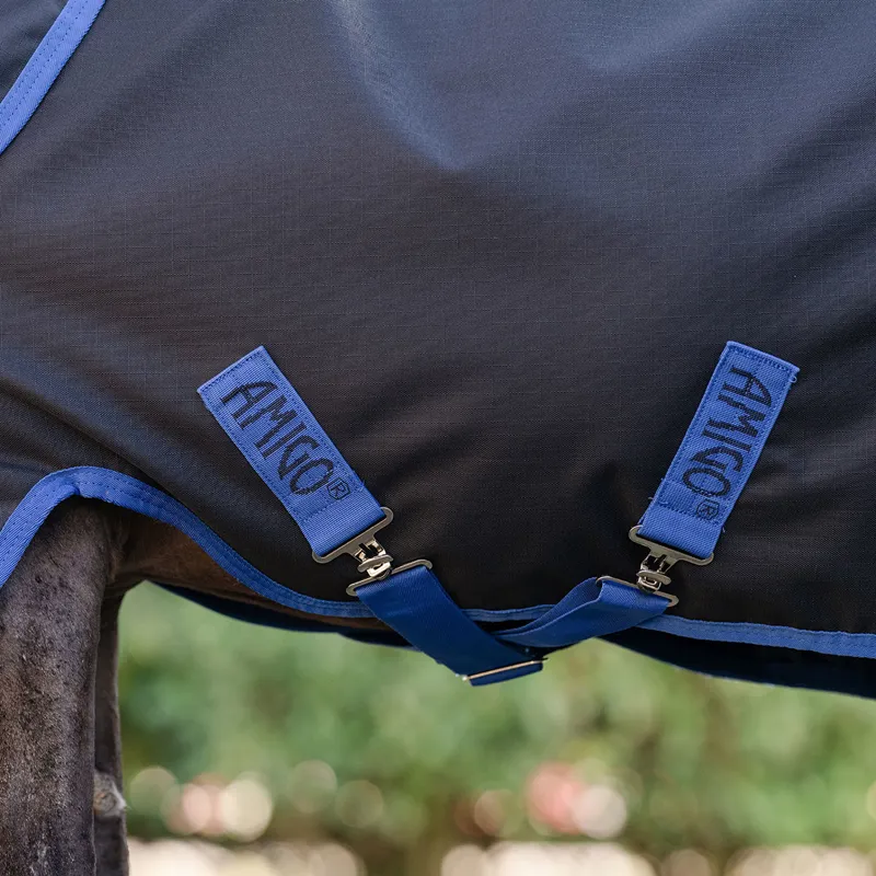Amigo Ripstop 900D Petite Plus 0g Turnout Rug - Black/Classic Blue-3