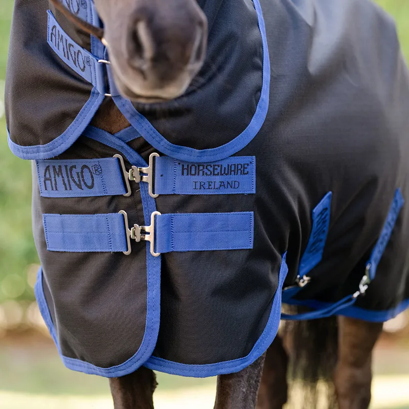 Amigo Ripstop 900D Petite Plus 0g Turnout Rug - Black/Classic Blue-2