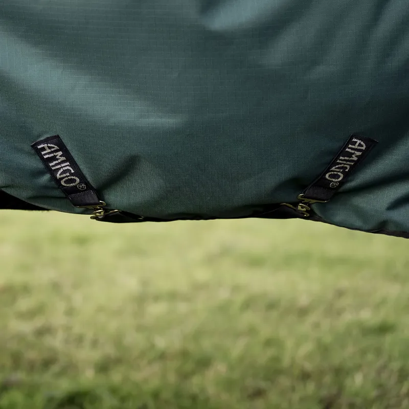 Amigo Ripstop 900D Standard Neck 0g Turnout Rug - Dynasty Green/Navy-3