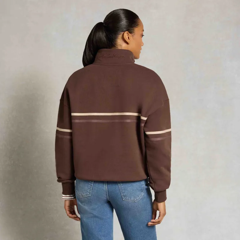 Holland Cooper Roan Womens Quarter Zip Sweatshirt - Walnut-1