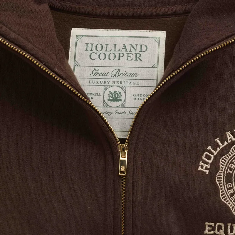 Holland Cooper Roan Womens Quarter Zip Sweatshirt - Walnut-5