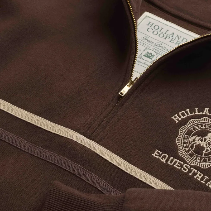Holland Cooper Roan Womens Quarter Zip Sweatshirt - Walnut-6