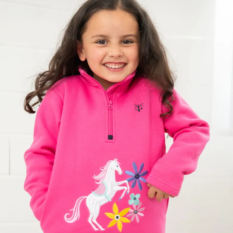 Lighthouse Robyn Junior Girls Jersey Sweatshirt - Pink and Horse-3