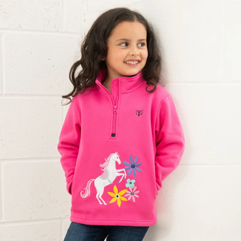 Lighthouse Robyn Junior Girls Jersey Sweatshirt - Pink and Horse-6