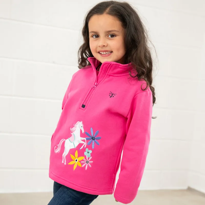 Lighthouse Robyn Junior Girls Jersey Sweatshirt - Pink and Horse-7