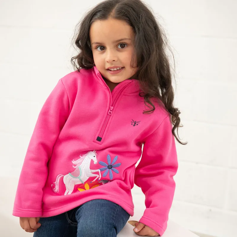 Lighthouse Robyn Junior Girls Jersey Sweatshirt - Pink and Horse-8