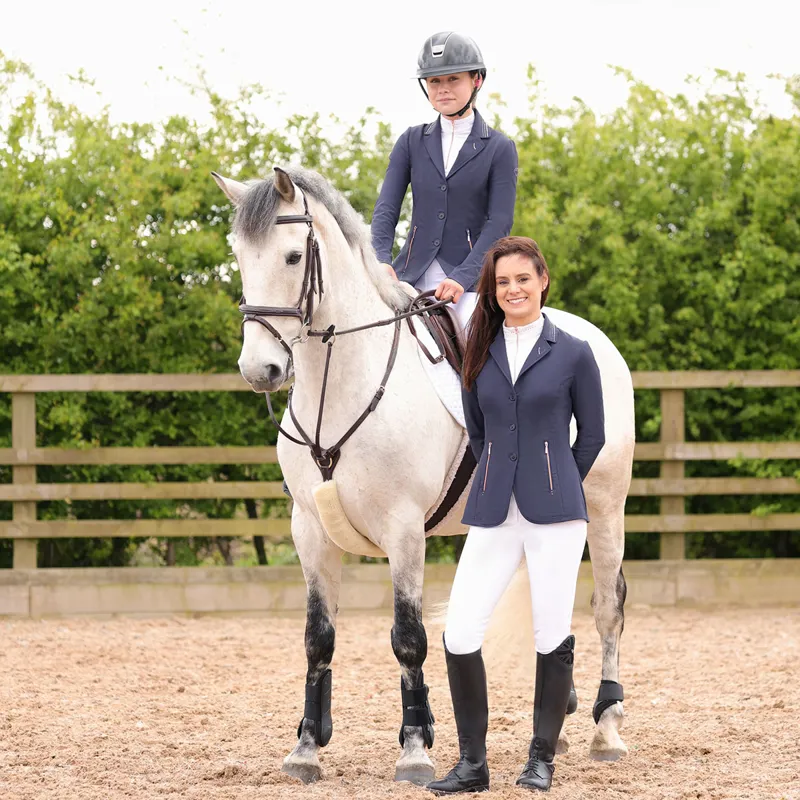 Hy Equestrian Roka Royal Womens Show Jacket - Navy/Rose Gold-3