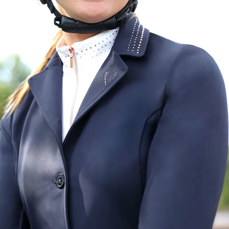 Hy Equestrian Roka Royal Womens Show Jacket - Navy/Rose Gold-4