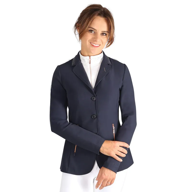 Hy Equestrian Roka Royal Womens Show Jacket - Navy/Rose Gold-1