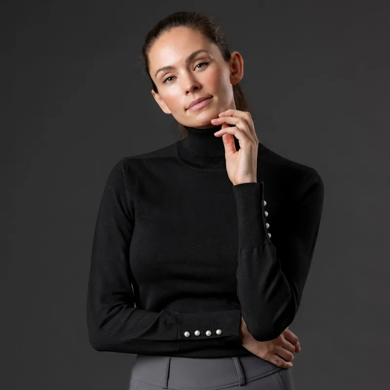Catago Bash Ladies Rollerneck Pullover - Black-2