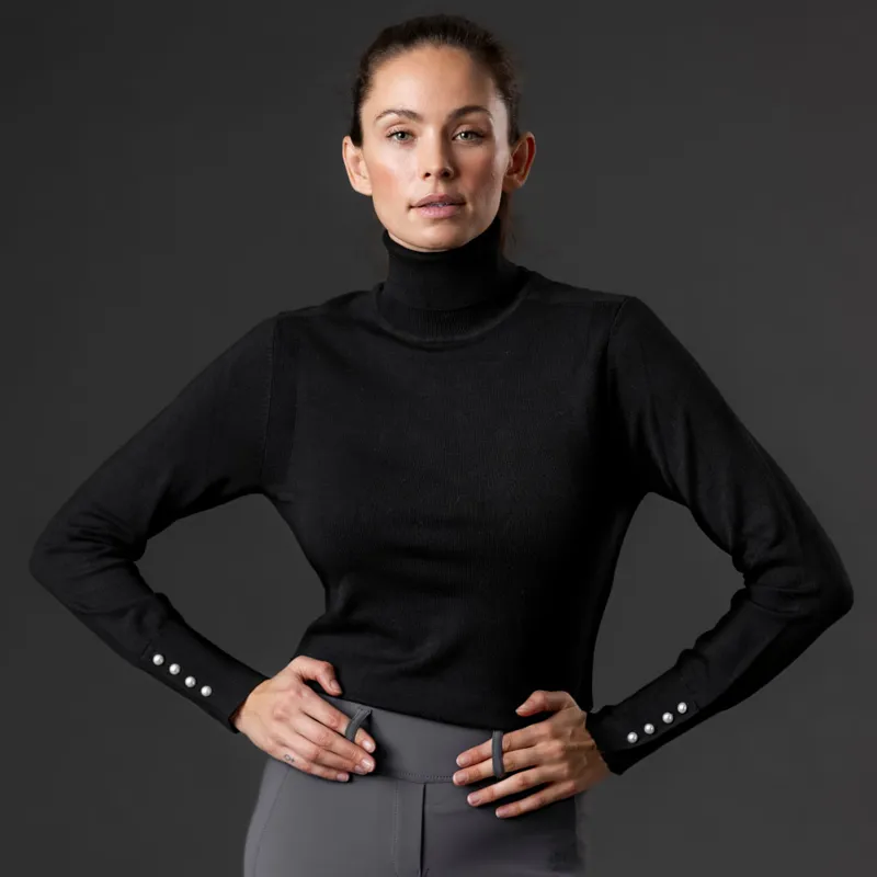 Catago Bash Ladies Rollerneck Pullover - Black-7