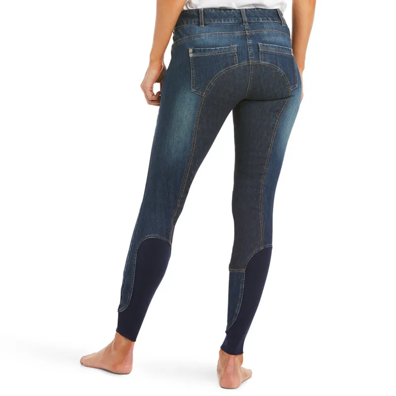 Ariat Halo Denim Full Grip Ladies Breeches - Marine-1