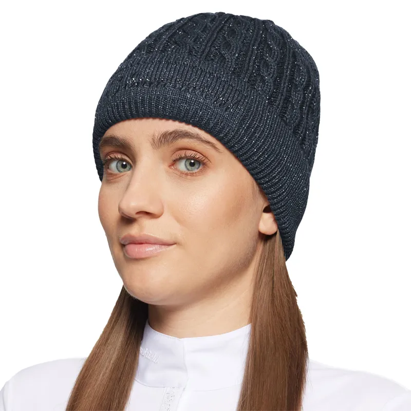 Samshield Mira Crystal Beanie - Navy Silver Lurex-1