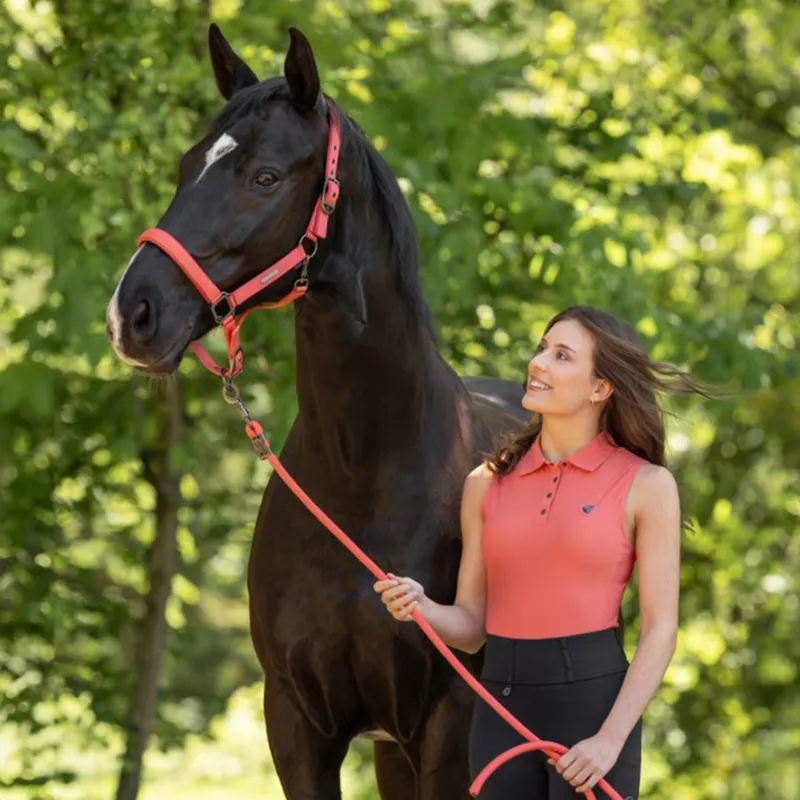 Covalliero Ladies Sleeveless Polo Top - Coral-2