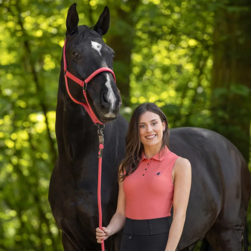 Covalliero Ladies Sleeveless Polo Top - Coral-3