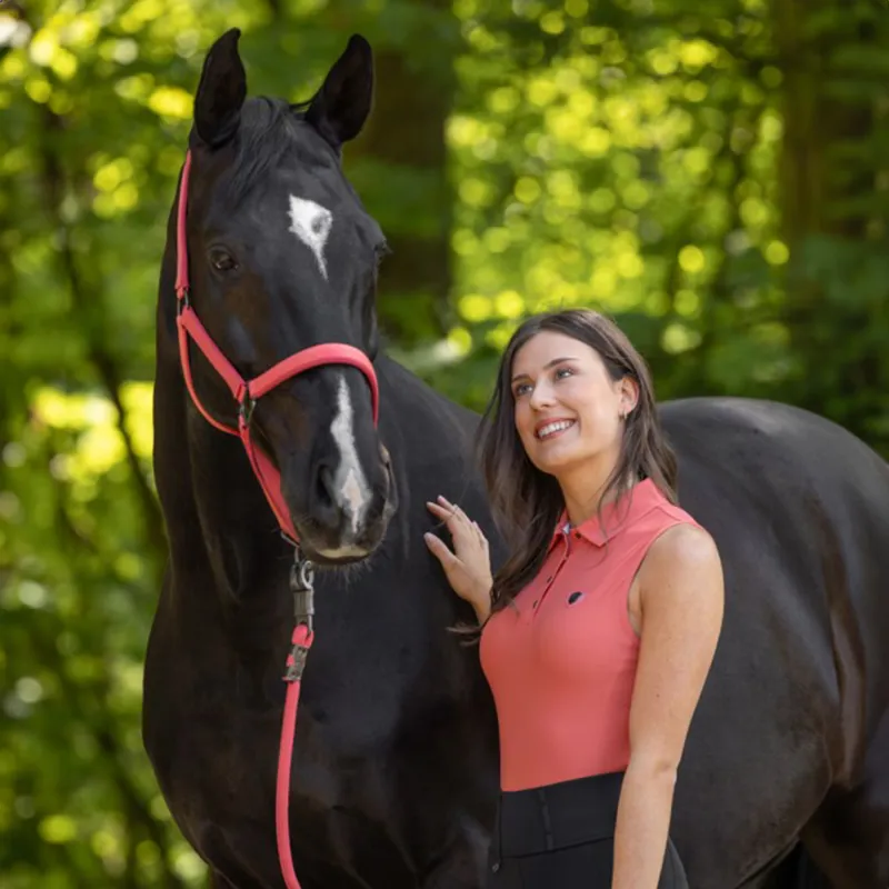 Covalliero Ladies Sleeveless Polo Top - Coral-4