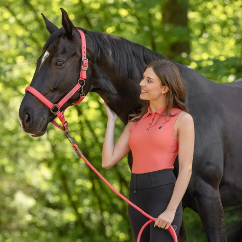 Covalliero Ladies Sleeveless Polo Top - Coral-6