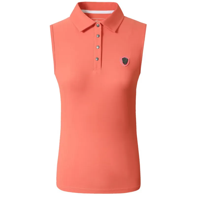 Covalliero Ladies Sleeveless Polo Top - Coral