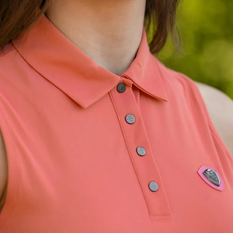 Covalliero Ladies Sleeveless Polo Top - Coral-1