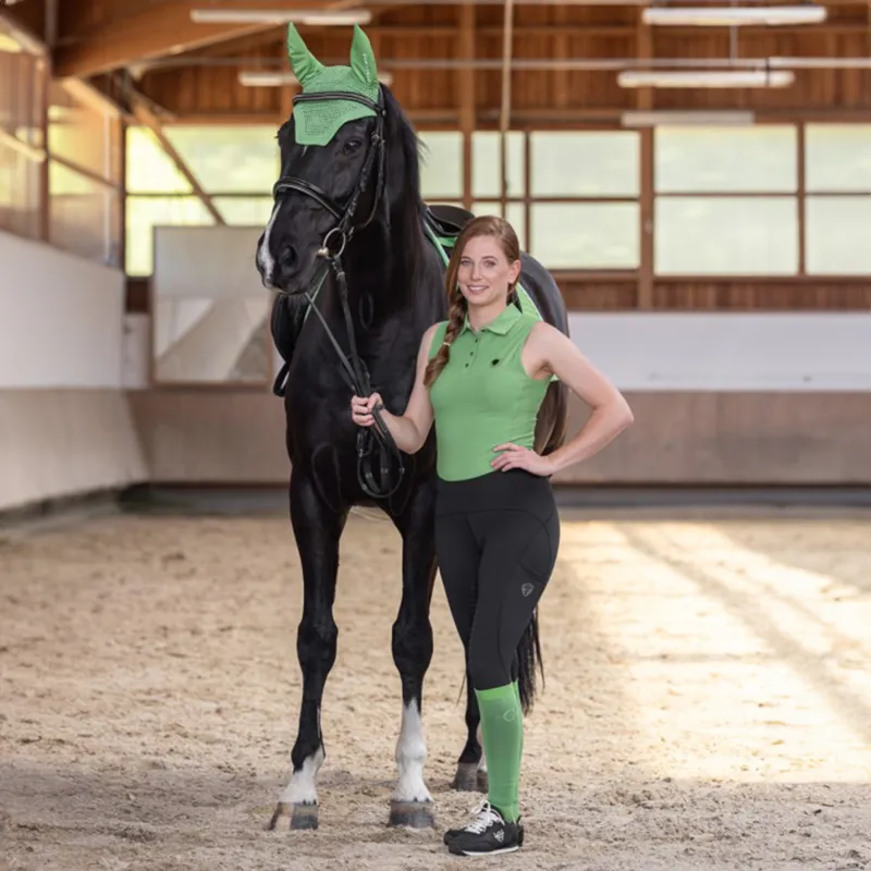 Covalliero Ladies Sleeveless Polo Top - Green-2