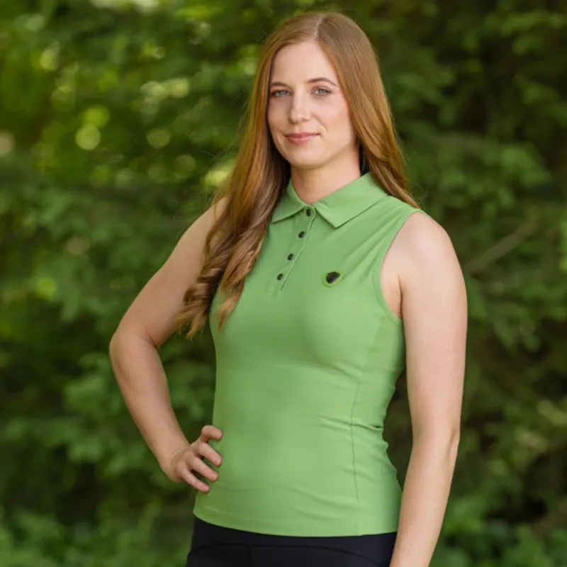 Covalliero Ladies Sleeveless Polo Top - Green-5