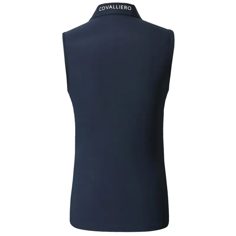 Covalliero Ladies Sleeveless Polo Top - Dark Navy-1