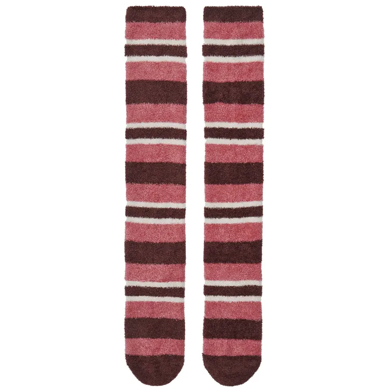 LeMieux Sabrina Stripe Fluffies Adults Socks - Cranberry-2