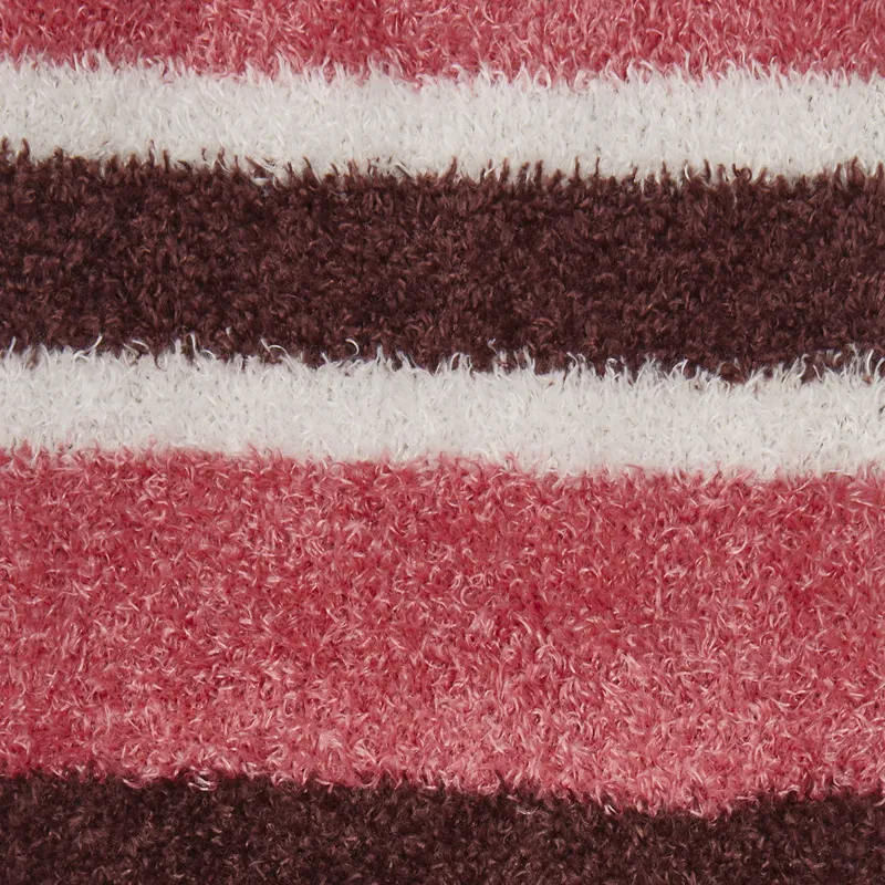 LeMieux Sabrina Stripe Fluffies Adults Socks - Cranberry-1