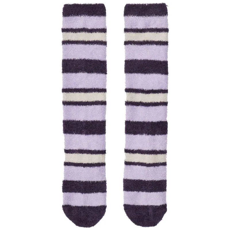 LeMieux Sabrina Stripe Fluffies Adults Socks - Lilac-2