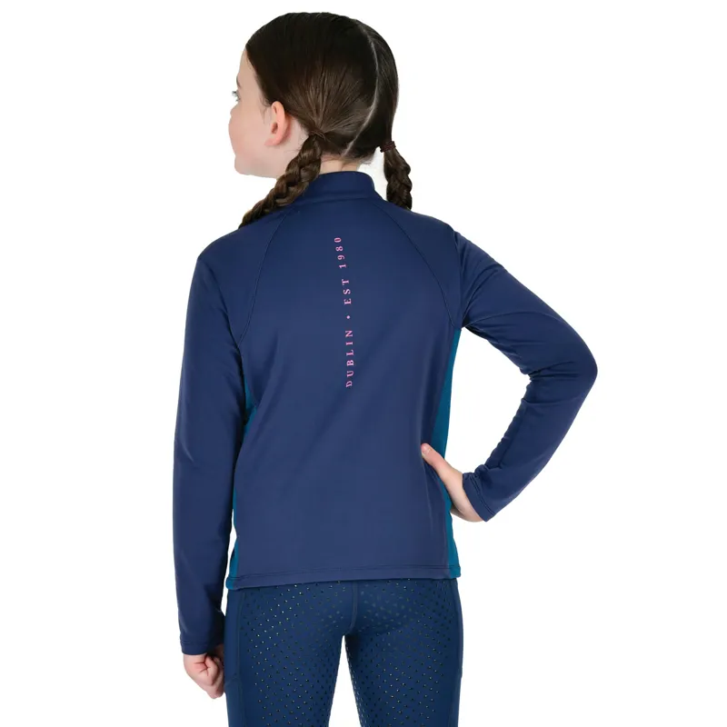 Dublin Sadie Junior Long Sleeve Riding Top - Naval Academy/Legion Blue-2