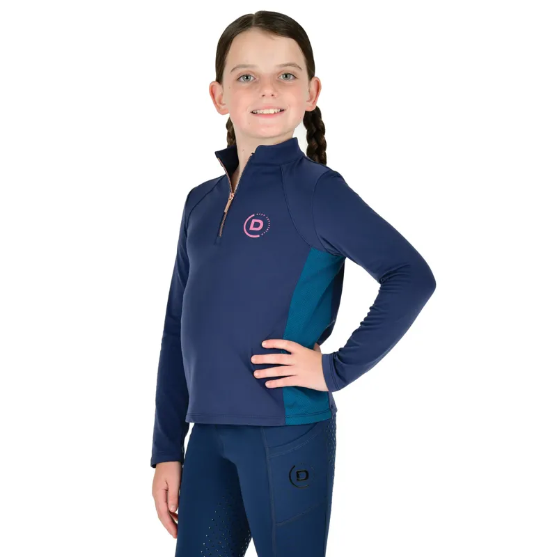 Dublin Sadie Junior Long Sleeve Riding Top - Naval Academy/Legion Blue-1