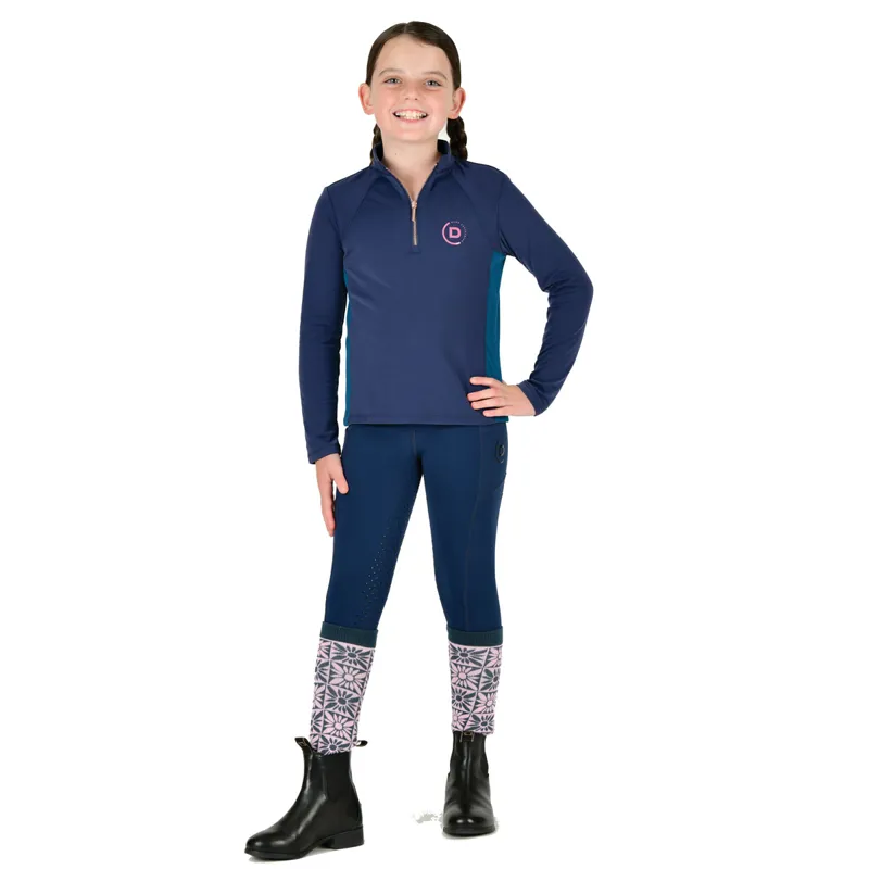 Dublin Sadie Junior Long Sleeve Riding Top - Naval Academy/Legion Blue-3