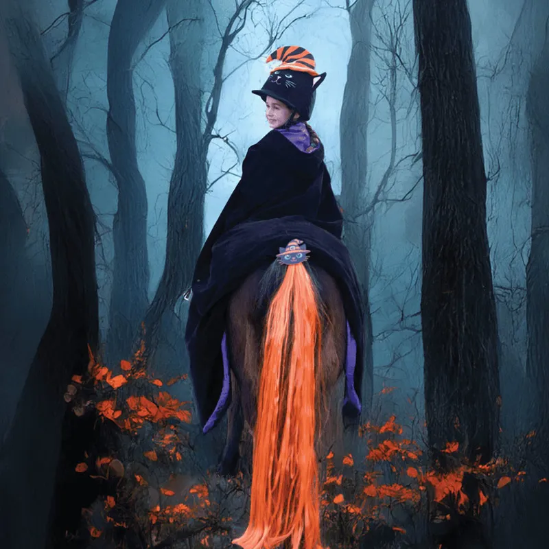 Equetech Halloween Tail Tassel - Salem Cat-1